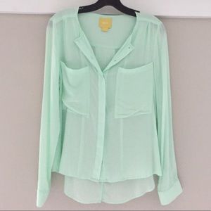 Maeve Anthropologie mint blouse
